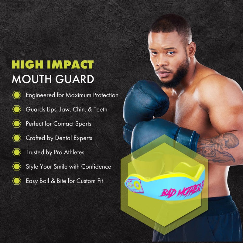 DAMAGE CONTROL High-Impact Mouth Guard - Sports Mouthguard for Boxing  Football  Hockey  Lacrosse & Basketball  Protects Teeth & Jaw  Protective Mouthpiece for Adults & Youth (Adult  Nerd) - Image 2